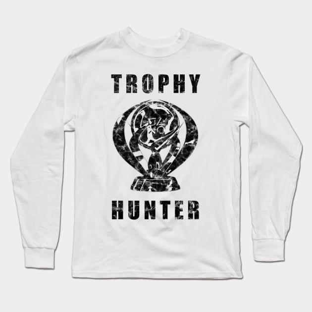 Trophy Hunter Black Distressed Long Sleeve T-Shirt by StebopDesigns